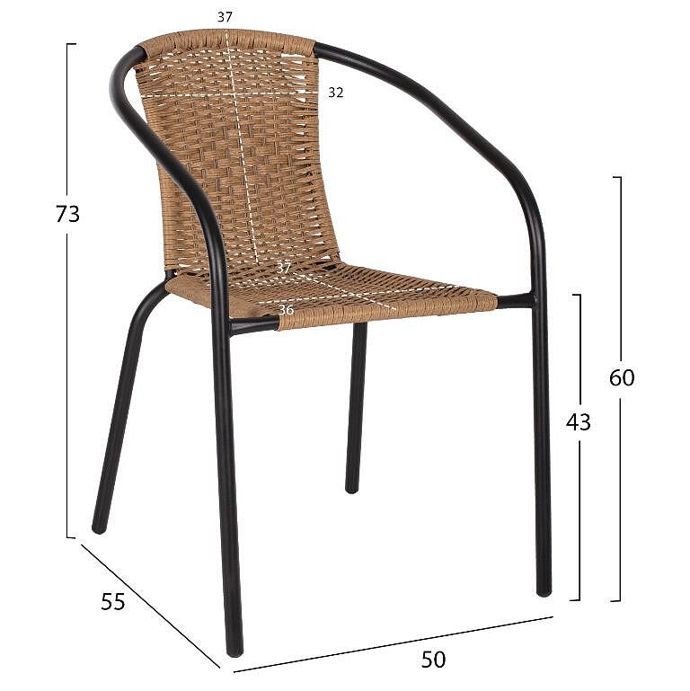 Градински комплект КАМЕЛ маса Ф60 + 2 стола в 2 цвята